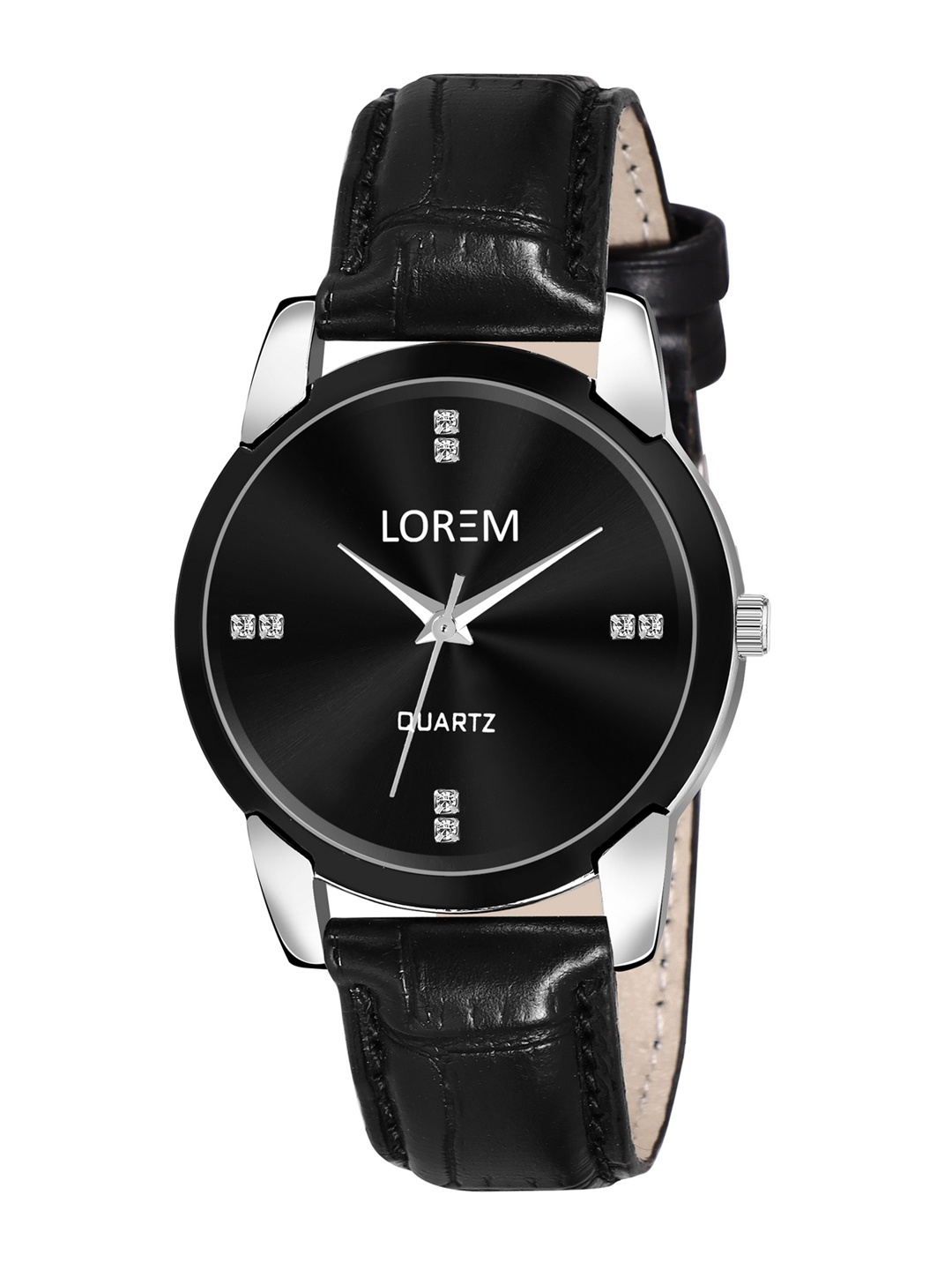 

LOREM Women Textured Straps Reset Time Analogue Watch LR343-CM, Black