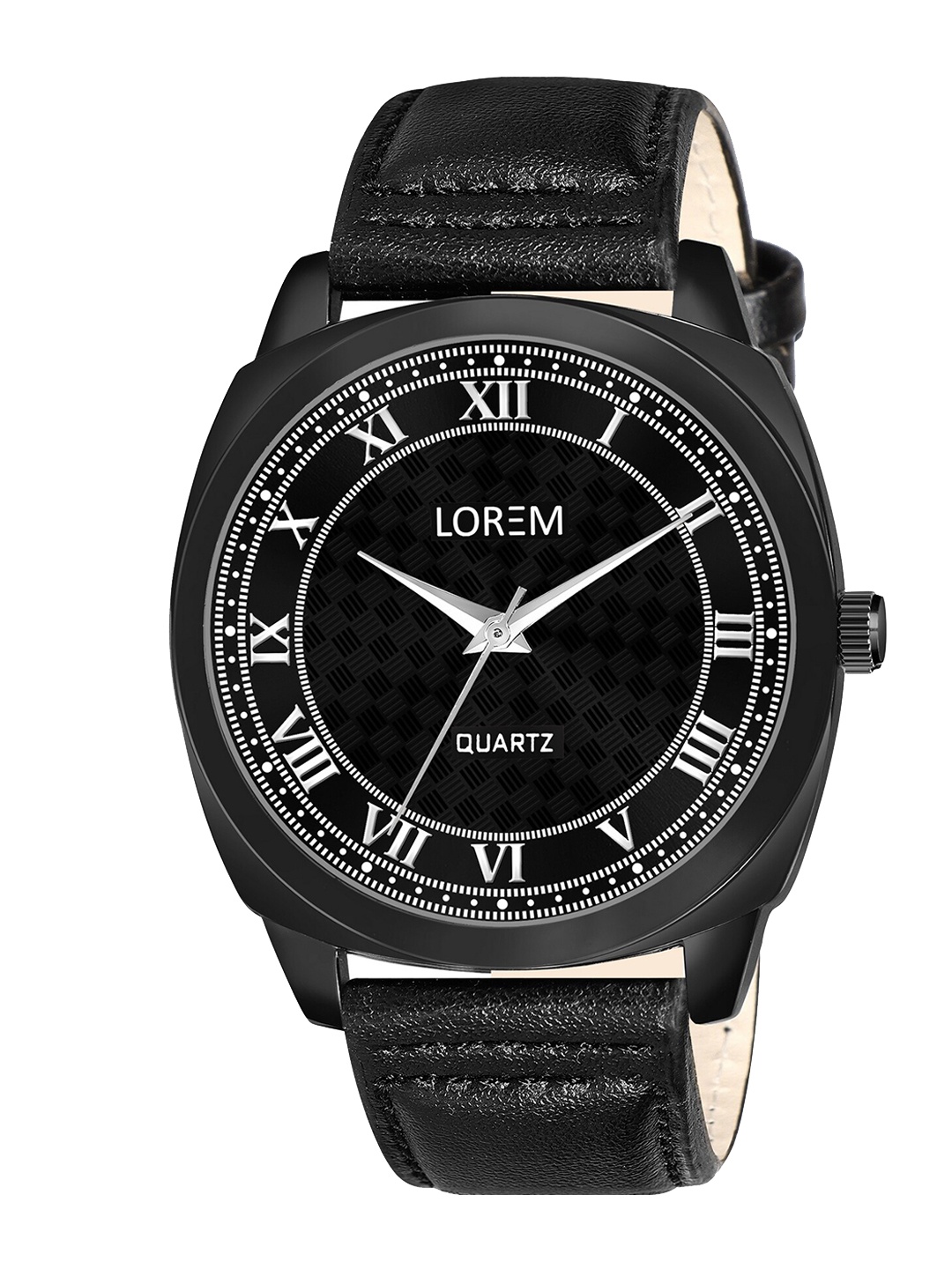

LOREM Men Textured Reset Time Analogue Watch LR88-CM, Black