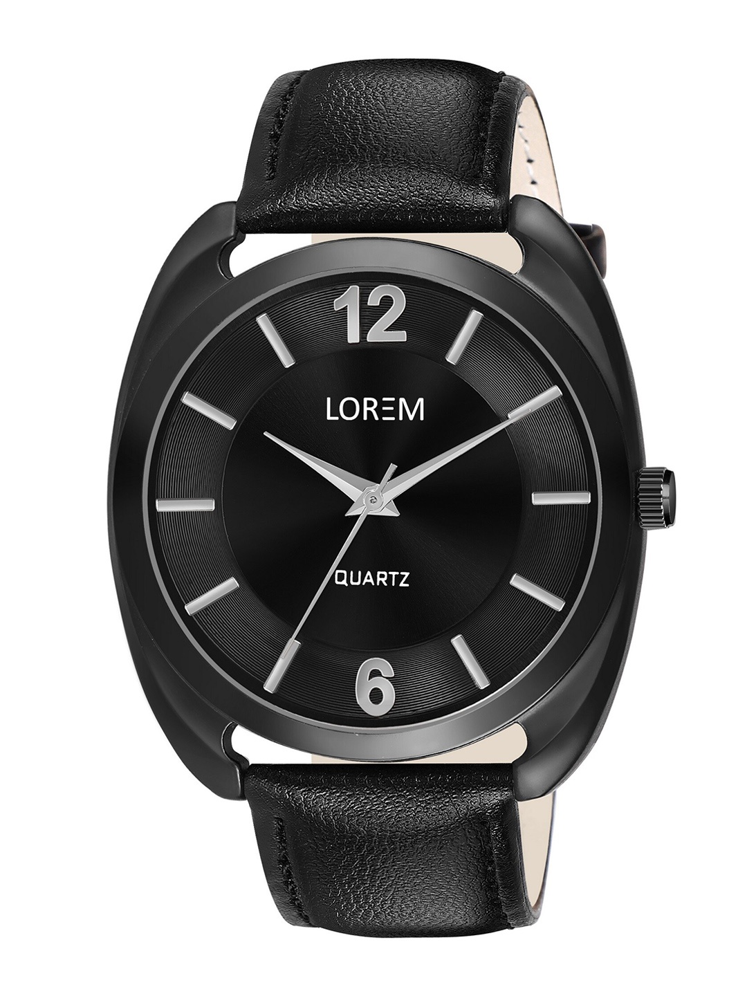 

LOREM Men Textured Reset Time Analogue Watch LR76-CM, Black