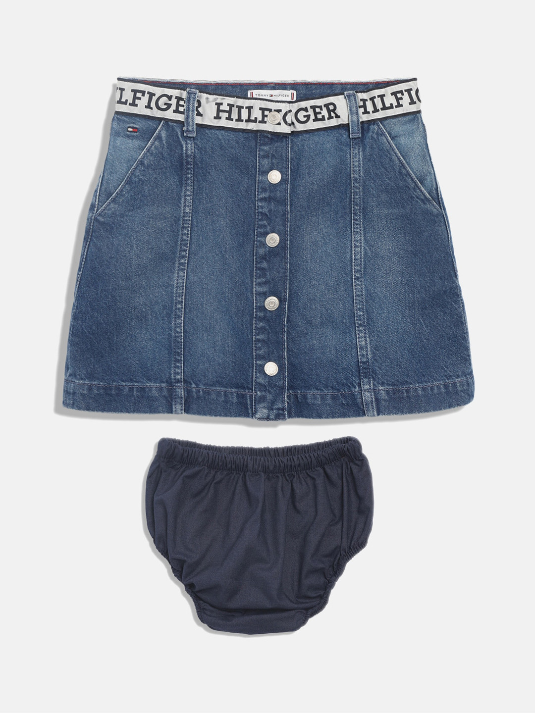 

Tommy Hilfiger Girls Straight Above Knee Denim Skirt, Blue