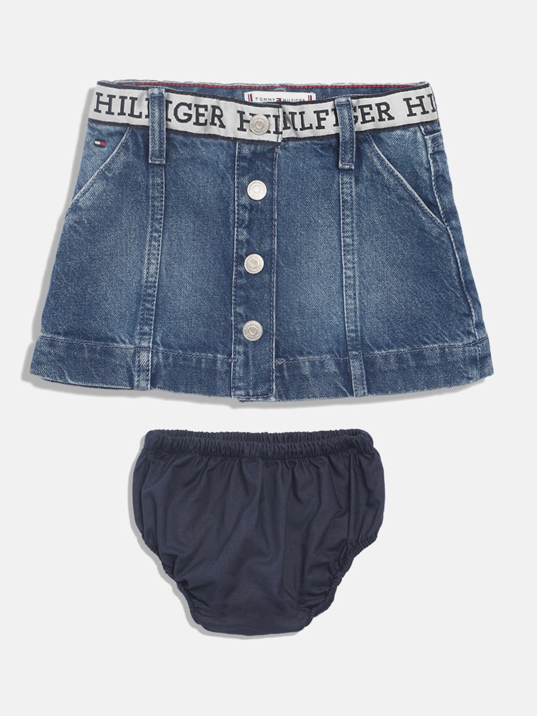 

Tommy Hilfiger Girls Straight Above Knee Denim Skirt, Blue
