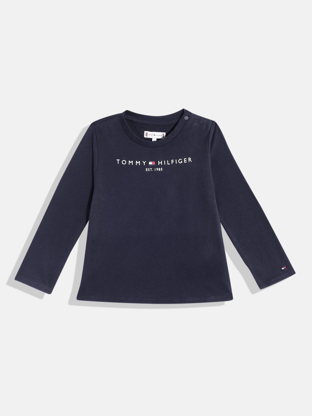 

Tommy Hilfiger Girls Brand Logo Printed Pure Cotton T-shirt, Navy blue