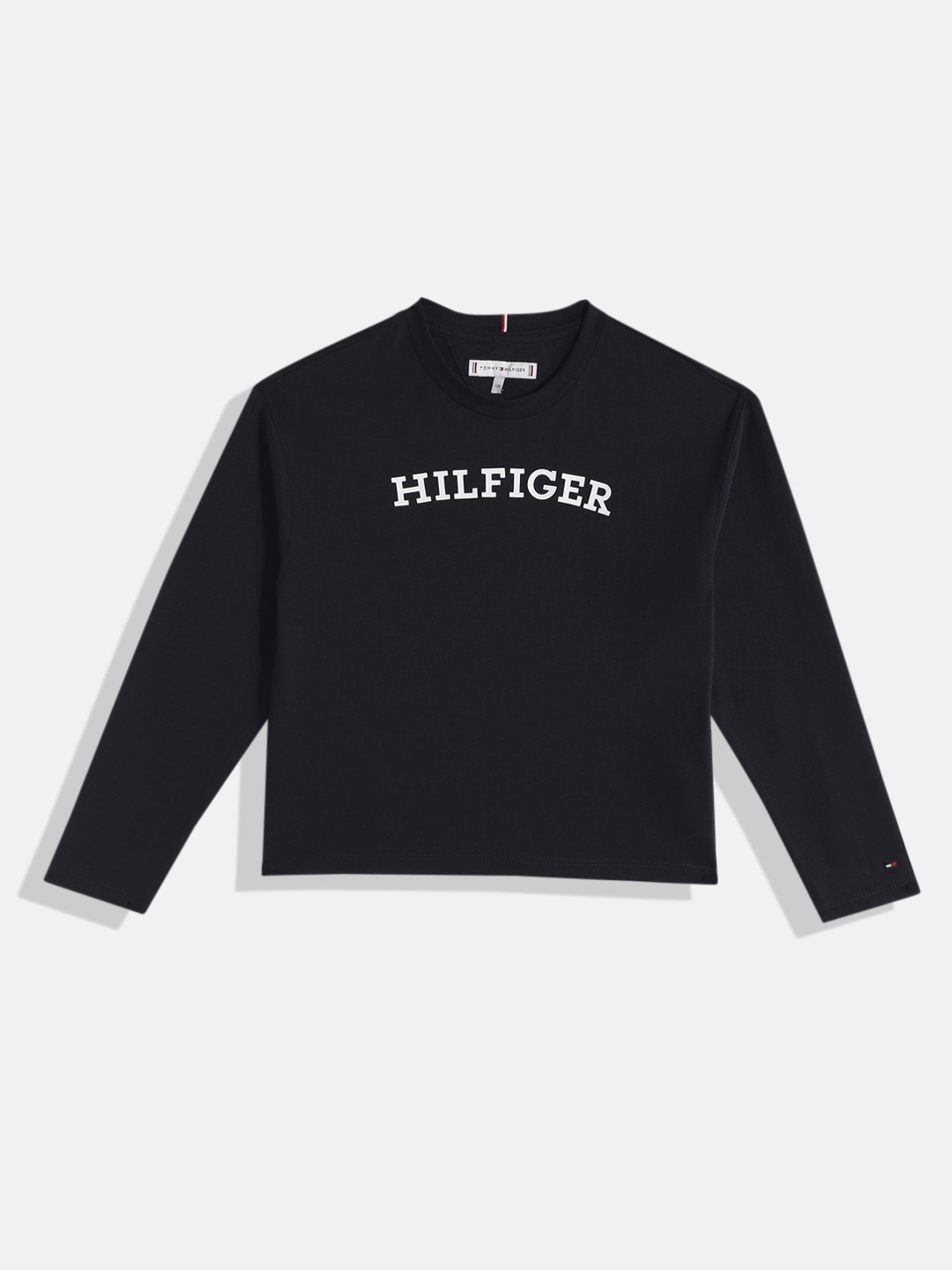 

Tommy Hilfiger Girls Brand Logo Rubber Print Pure Cotton T-shirt, Navy blue