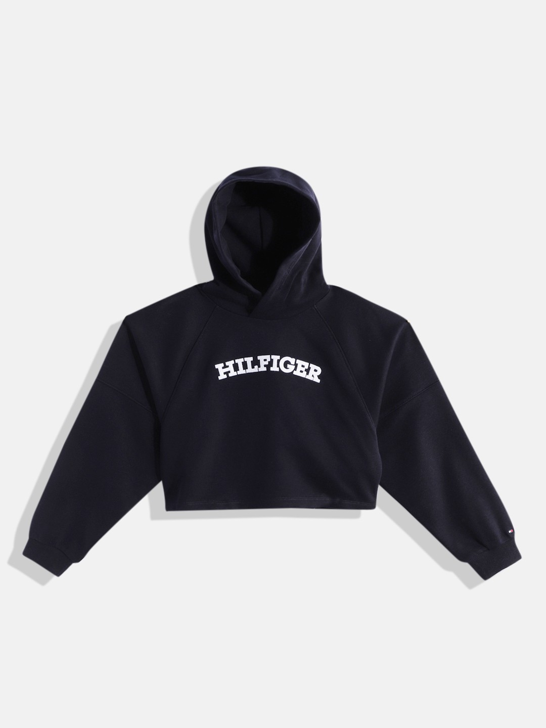 

Tommy Hilfiger Girls Brand Logo Printed Hooded Sweatshirt, Navy blue