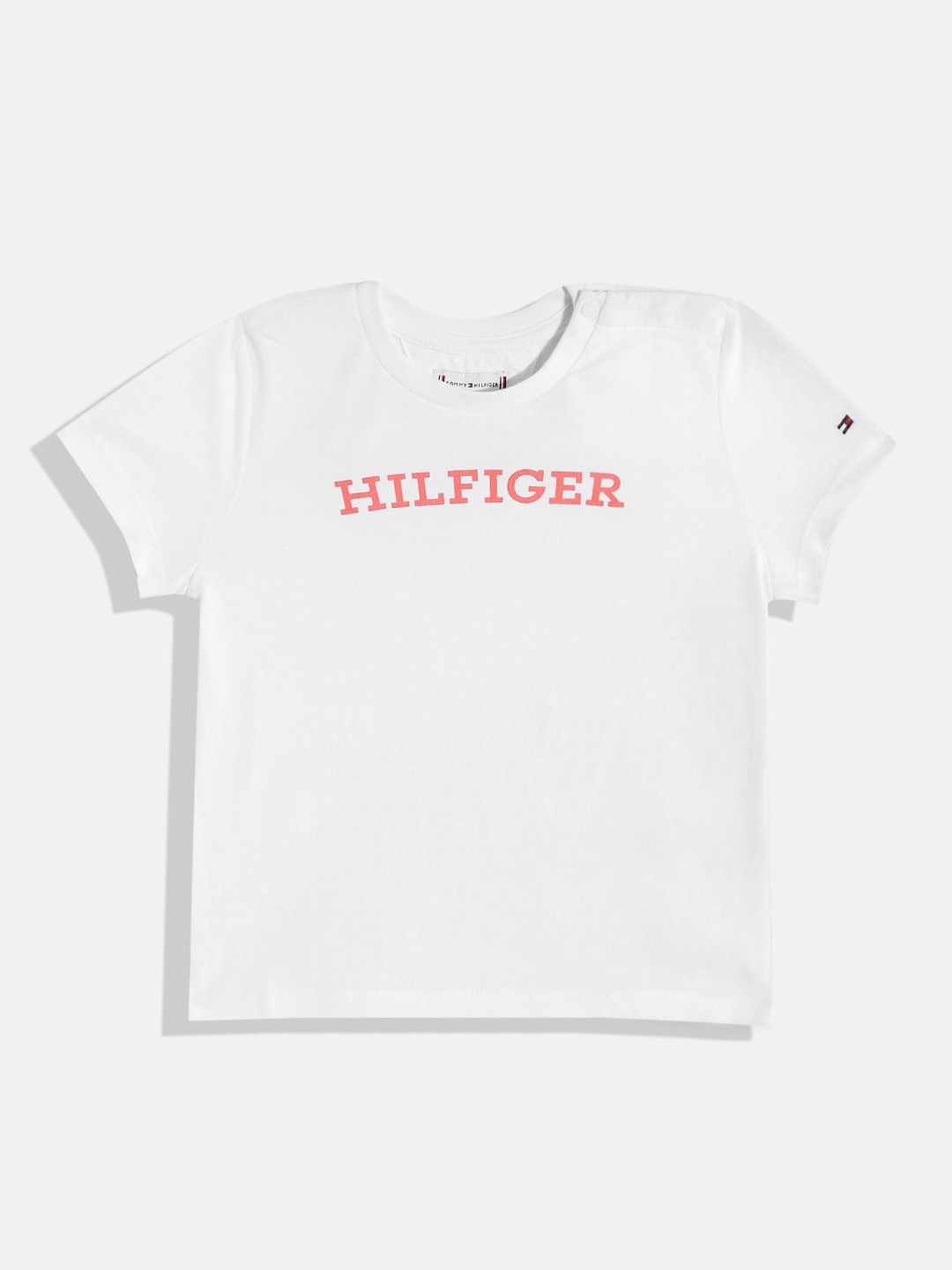 

Tommy Hilfiger Girls Brand Logo Printed Pure Cotton T-shirt, White