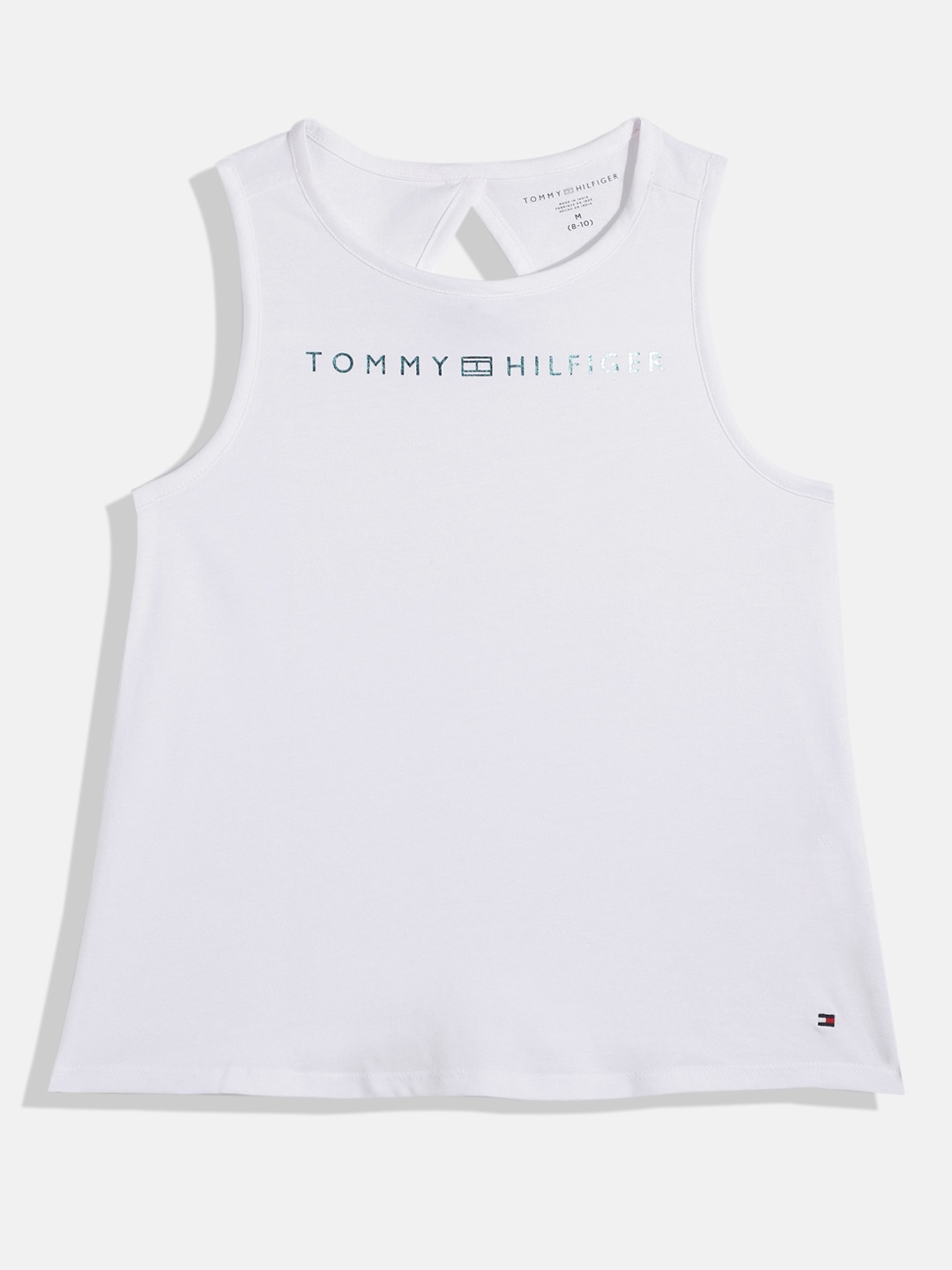 

Tommy Hilfiger Girls Shimmer Brand Logo Print Pure Cotton T-shirt, White