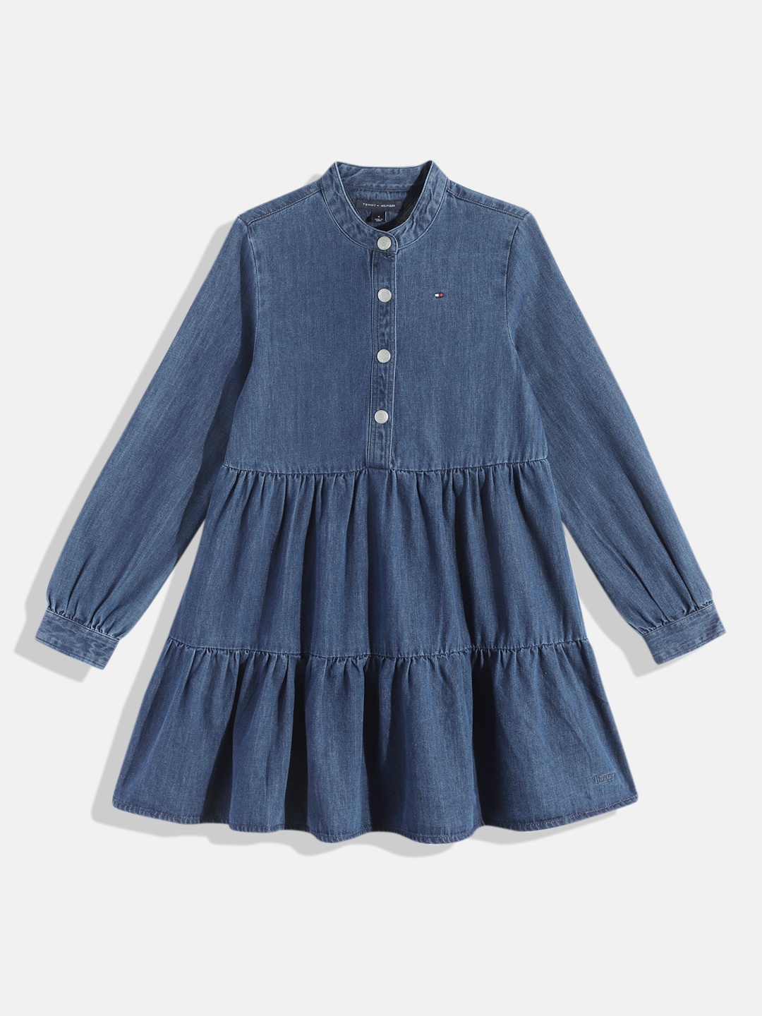 

Tommy Hilfiger Denim Tiered Fit & Flare Dress, Blue