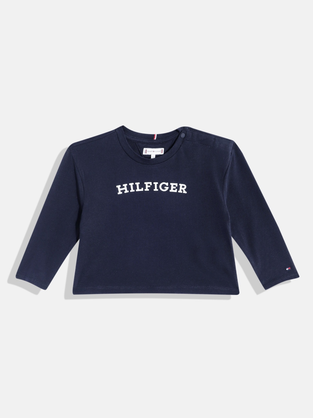

Tommy Hilfiger Girls Brand Logo Printed Pure Cotton T-shirt, Navy blue