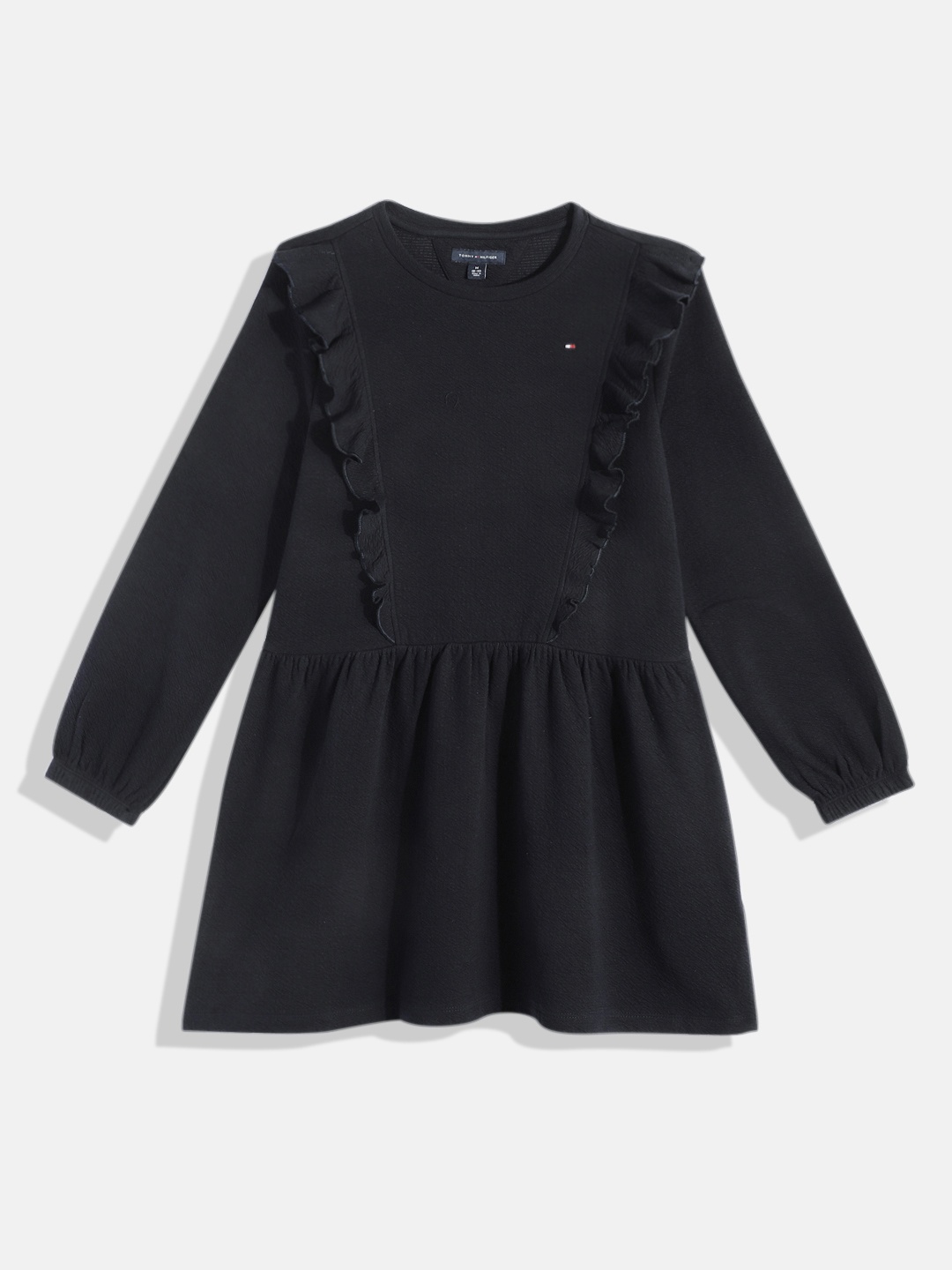 

Tommy Hilfiger Self-Design Ruffle Fit & Flare Dress, Navy blue