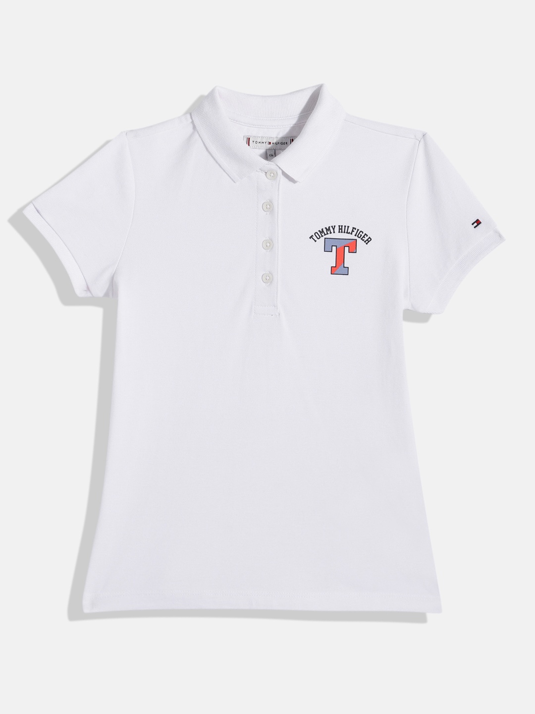 

Tommy Hilfiger Girls BG WCC VARSITY Polo Collar T-shirt, White