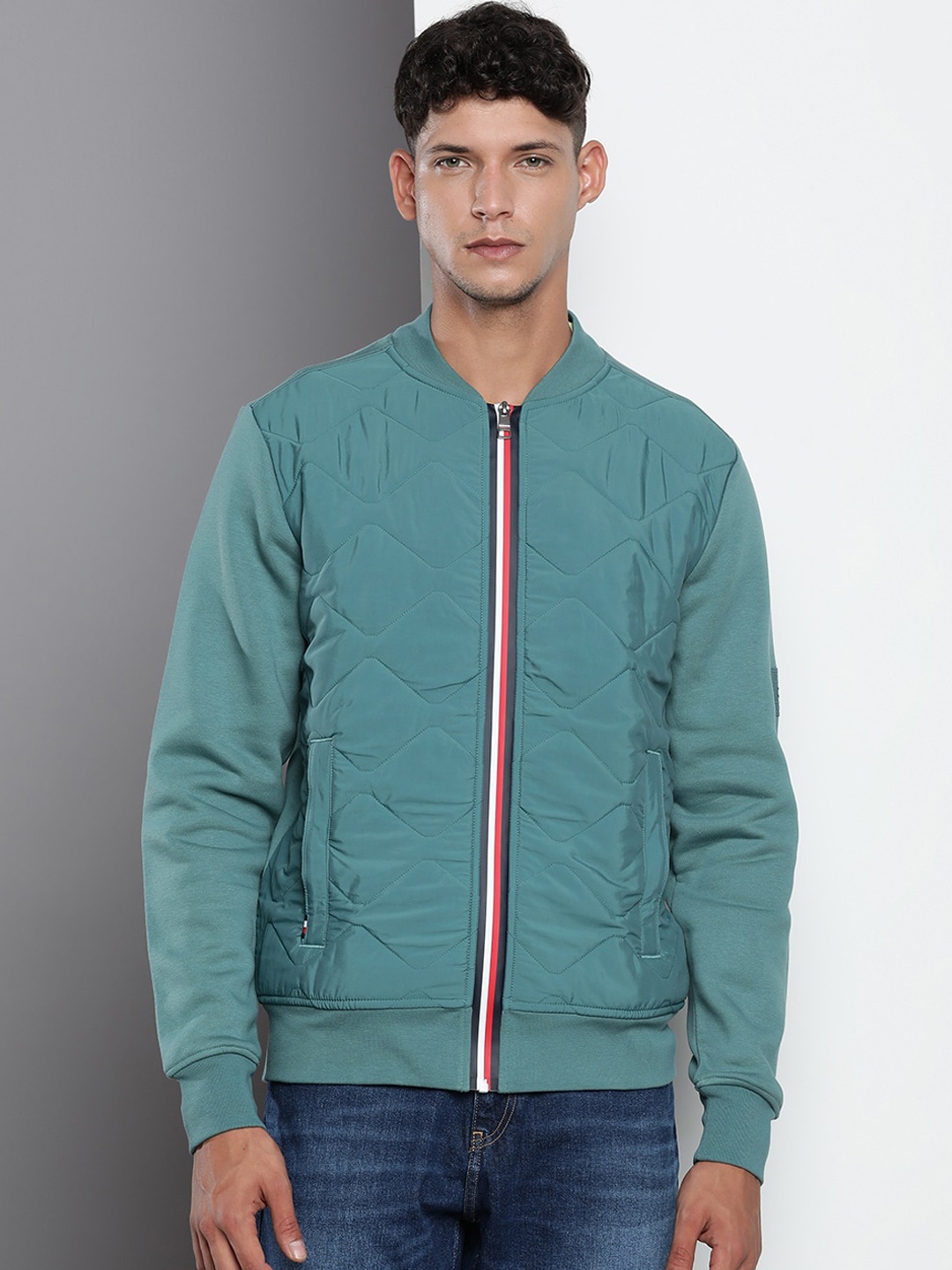 

Tommy Hilfiger Stand Collar Quilted Jacket, Green