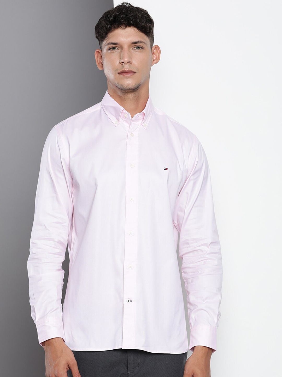 

Tommy Hilfiger Button-Down Collar Regular Fit Casual Shirt, Pink
