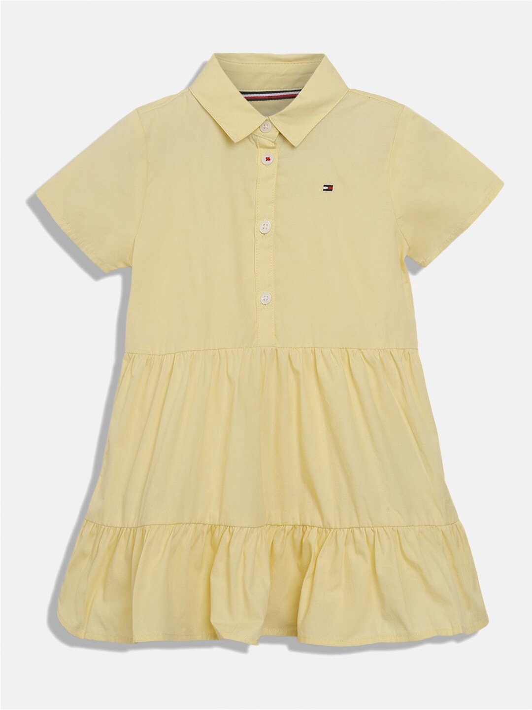 

Tommy Hilfiger Infant Girls Pure Organic Cotton Shirt Dress, Yellow