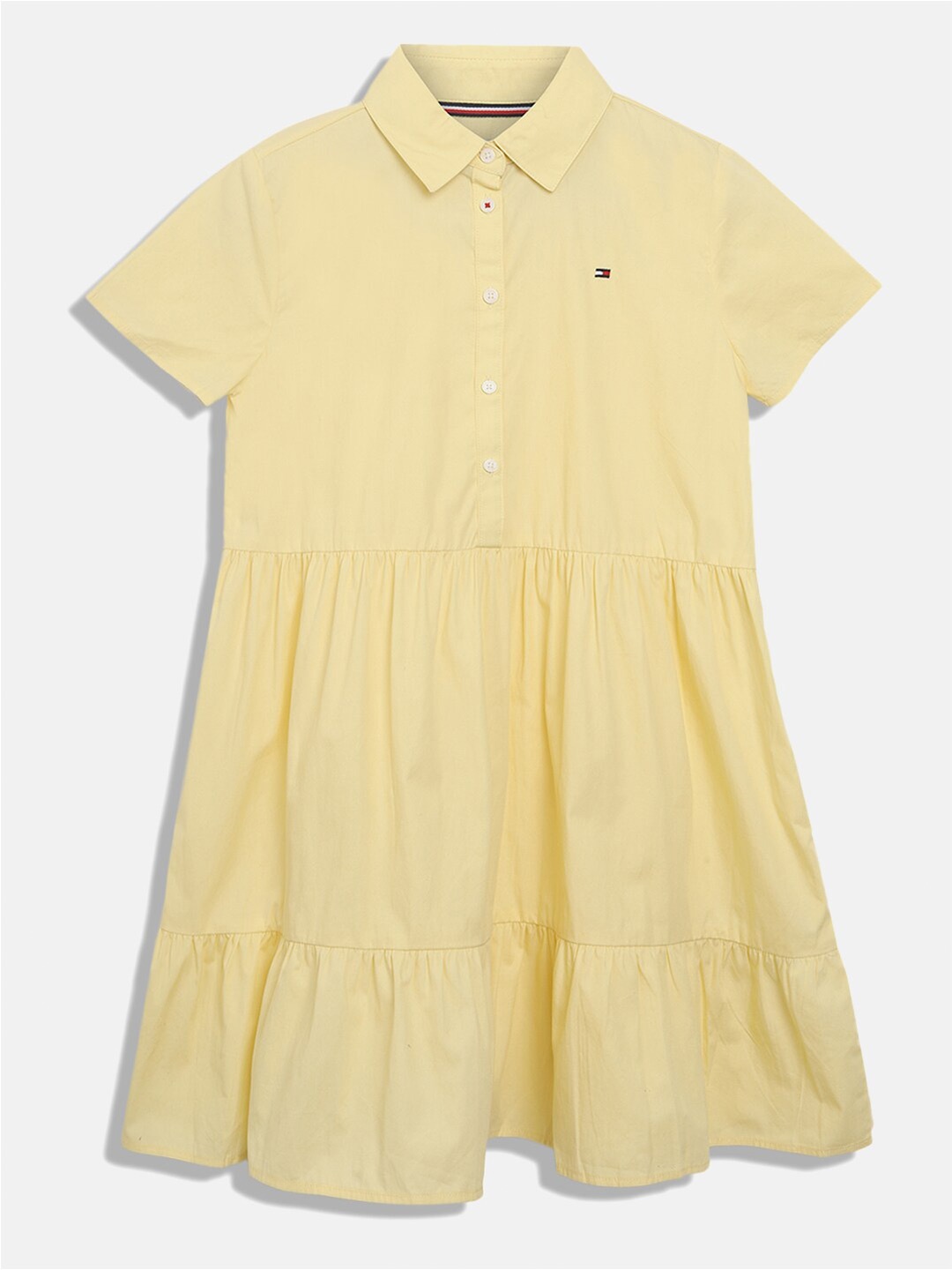 

Tommy Hilfiger Girls Pure Organic Cotton Shirt Dress, Yellow