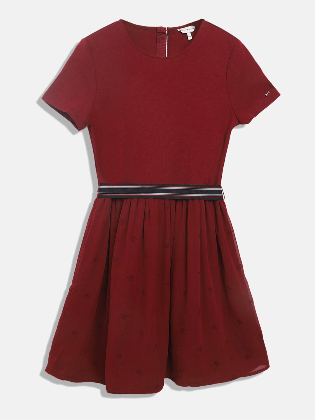 

Tommy Hilfiger Girls Fit & Flare Dress, Maroon