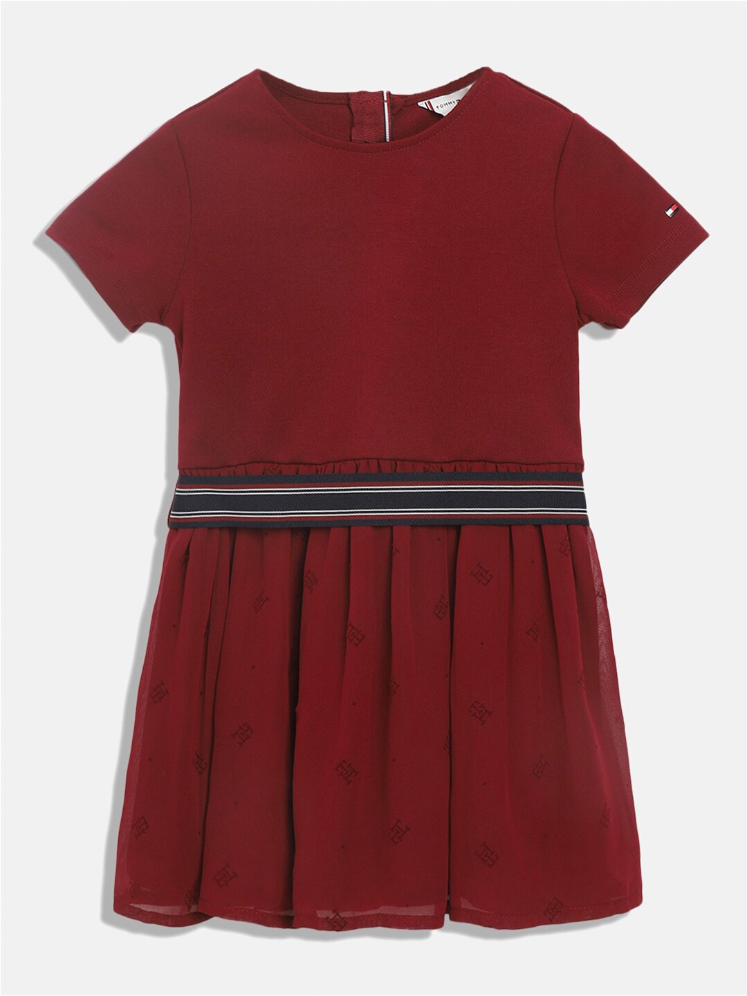 

Tommy Hilfiger Girls Fit & Flare Dress, Red