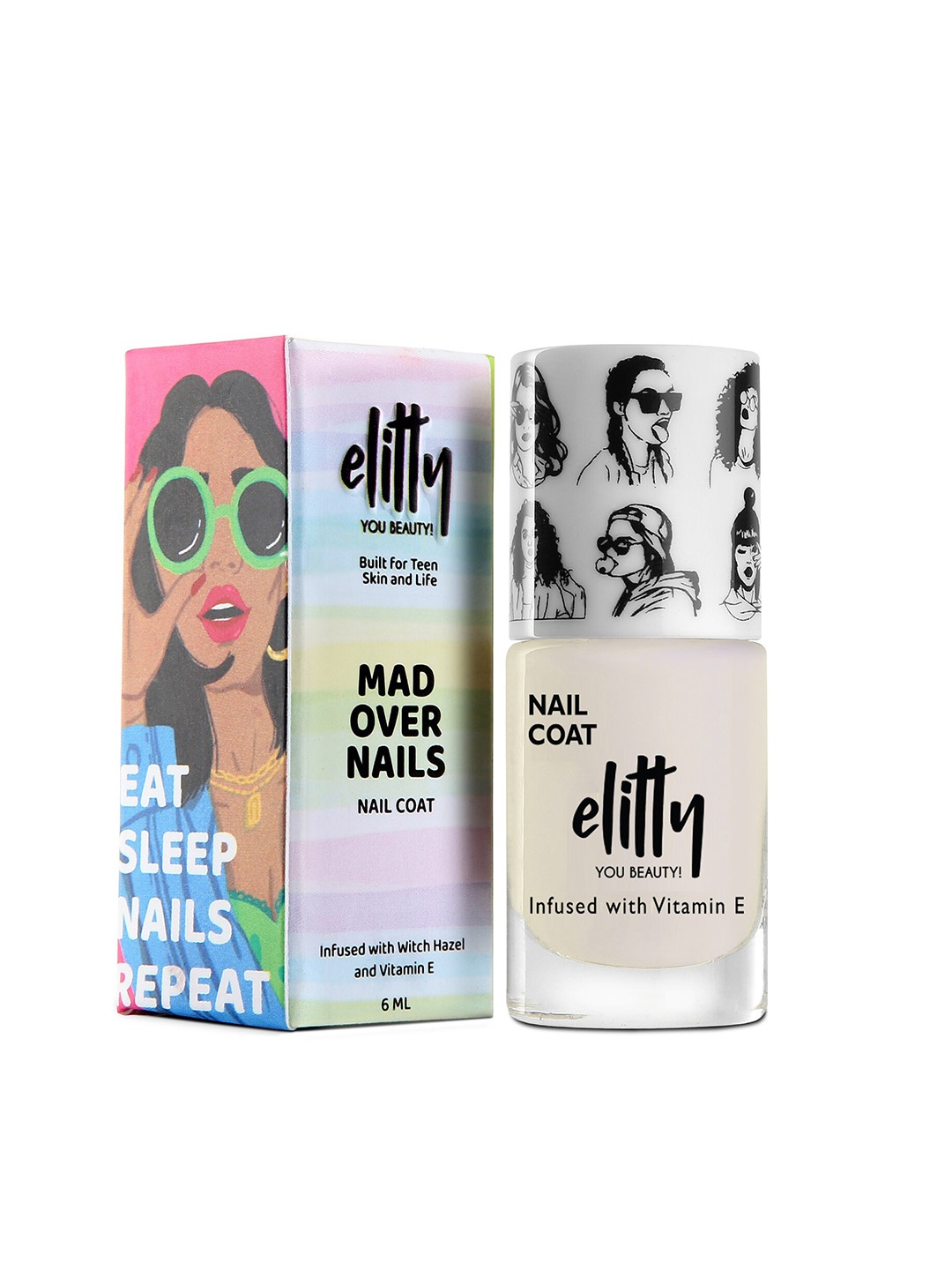 

Elitty Mad Over-Long Lasting Infused with Witch Hazel Nail Polish-6ml-Ivory, Cream