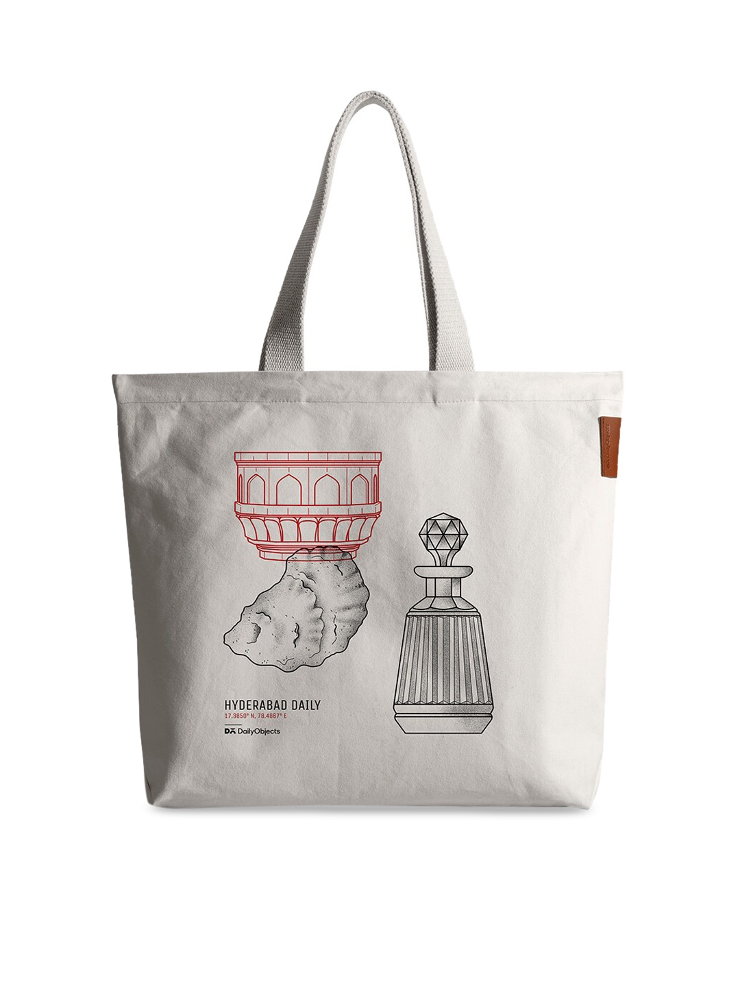 

DailyObjects Hyderabad City Printed Shopper Cotton Tote Bag, White