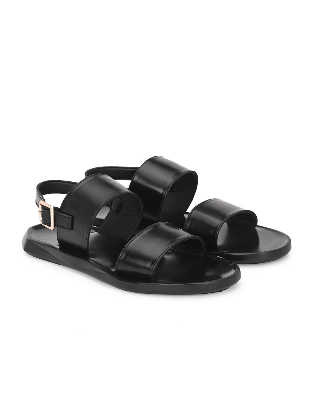 

ATTITUDIST Men Double Strap Comfort Sandals, Black