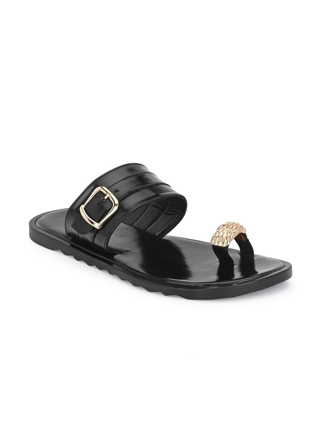 

ATTITUDIST Men One Toe Comfort Sandals, Black