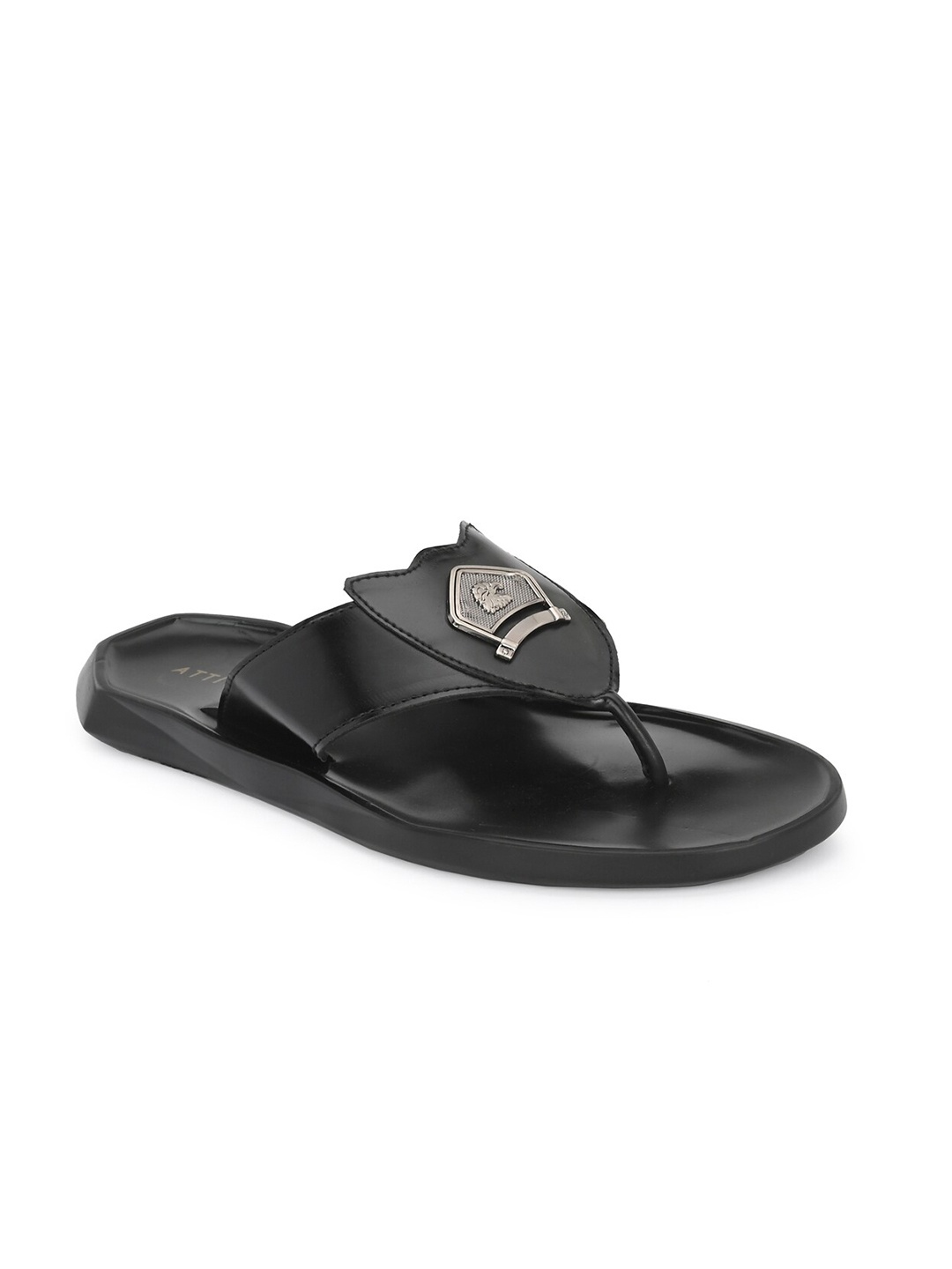 

ATTITUDIST Men Embellished Comfort Sandals, Black