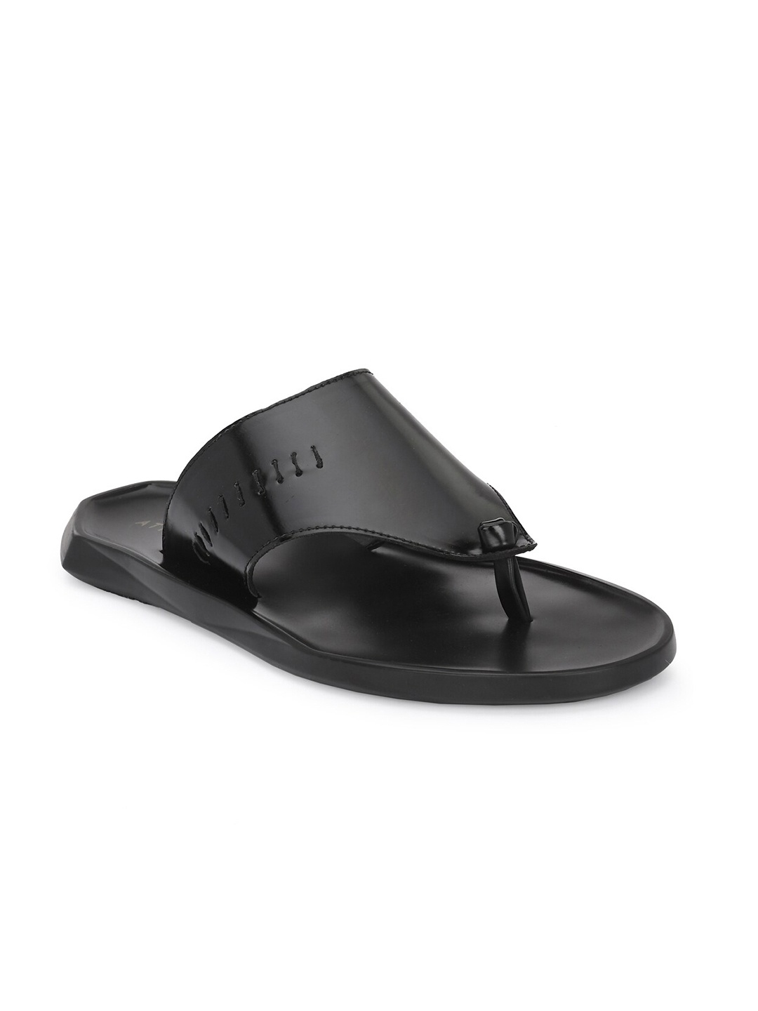 

ATTITUDIST Men Stitch Detail Slip-On Flip-Flops, Black