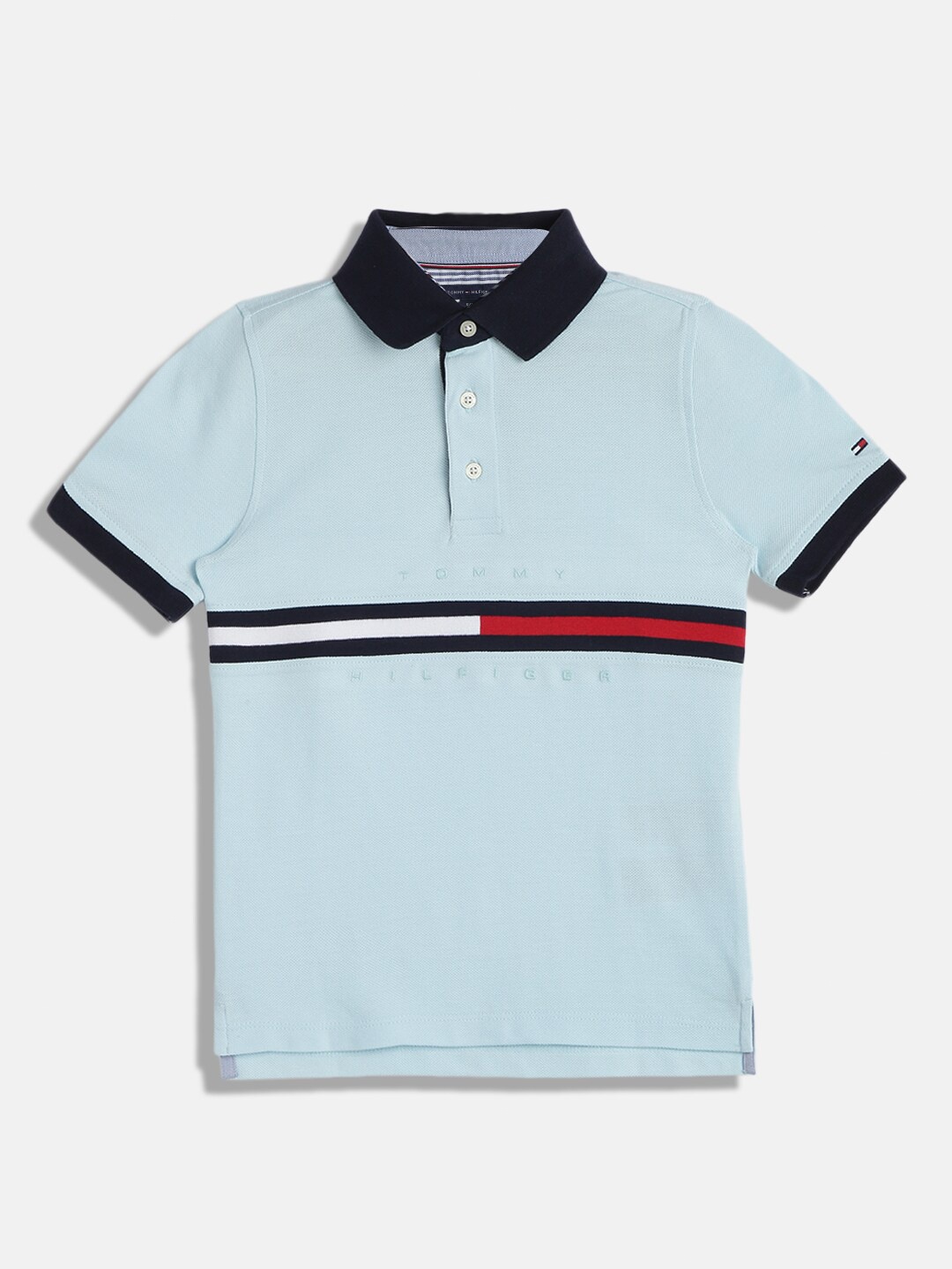 

Tommy Hilfiger Boys Polo Collar Pure Cotton T-shirt, Blue