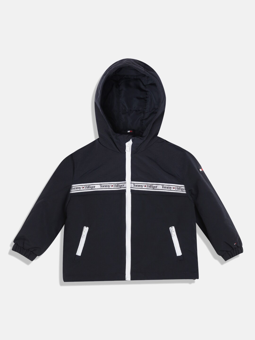 

Tommy Hilfiger Boys Longline Hooded Sporty Jacket, Blue