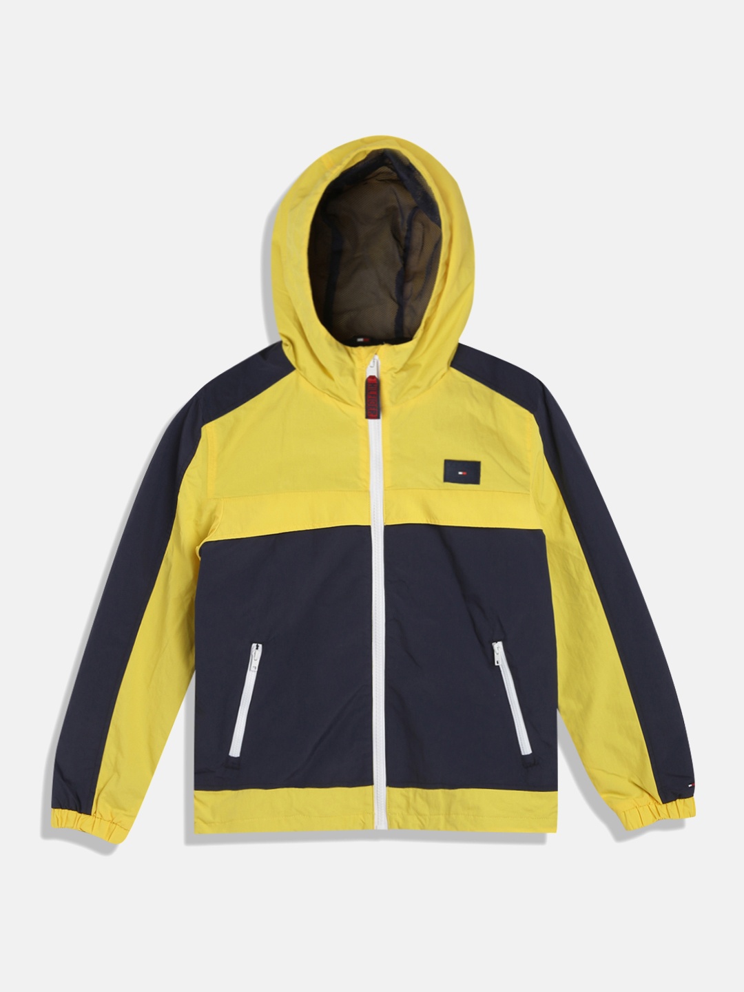 Tommy Hilfiger Boys Colourblocked Hooded Tailored Jacket, Navy blue