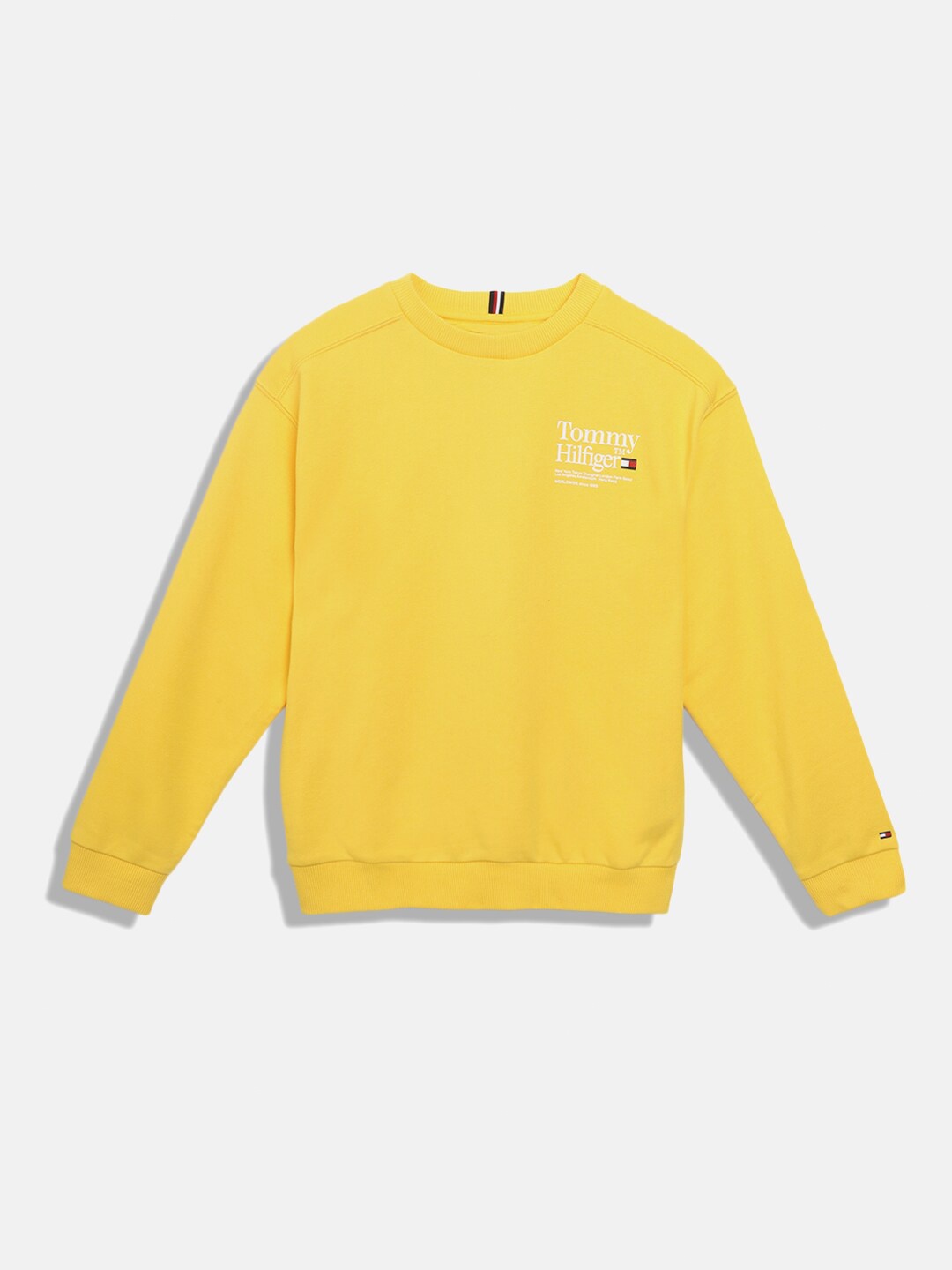 

Tommy Hilfiger Boys Typography Printed Cotton Sweatshirt, Yellow