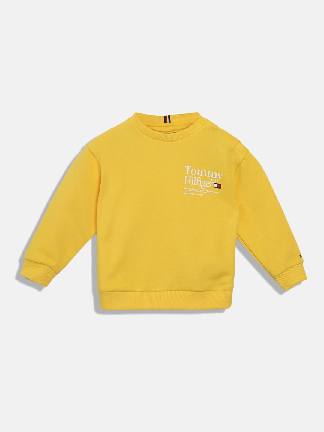 

Tommy Hilfiger Boys Typography Printed Cotton Sweatshirt, Yellow