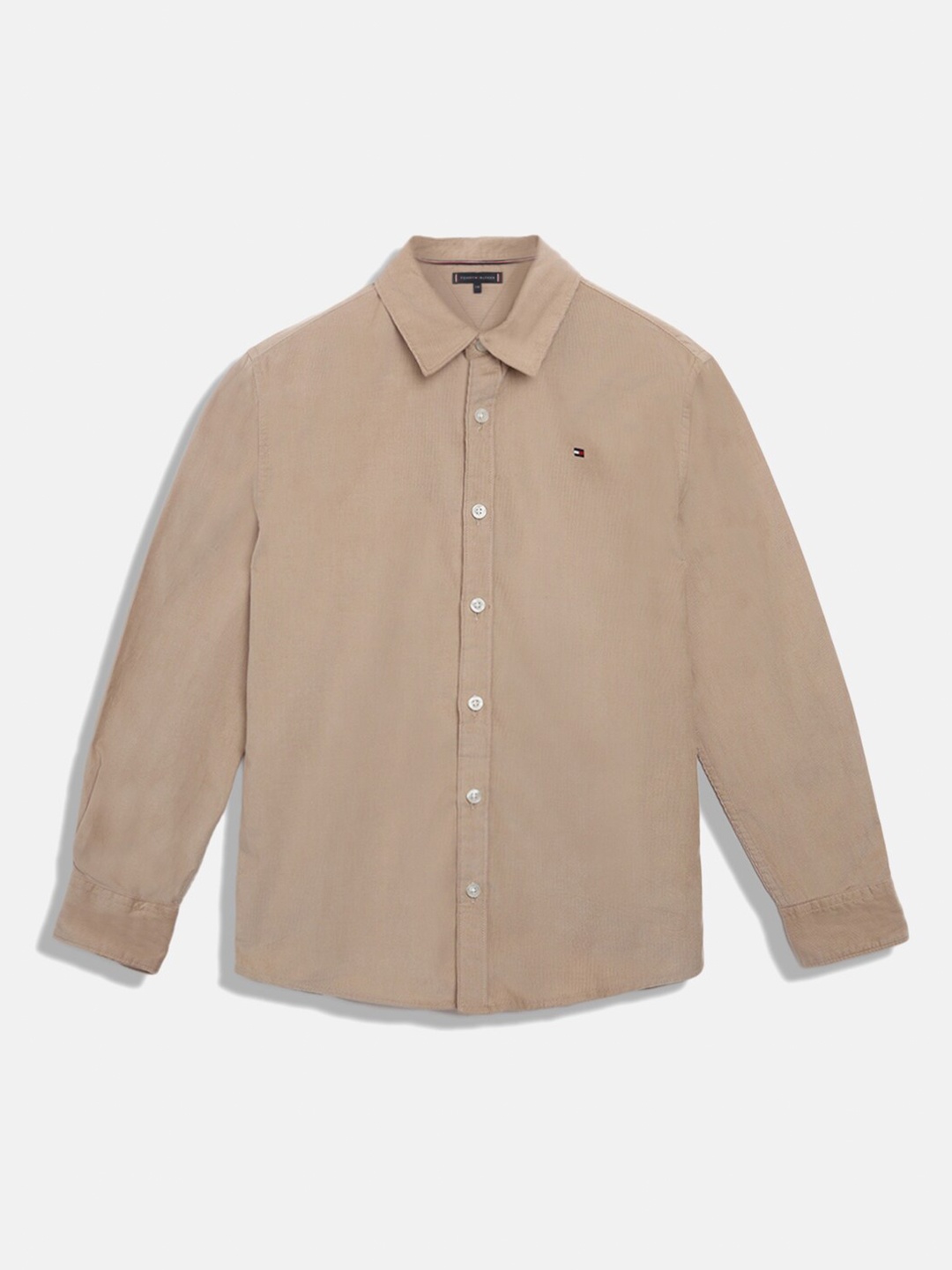 

Tommy Hilfiger Boys Textured Regular Fit Pure Cotton Casual Shirt, Beige