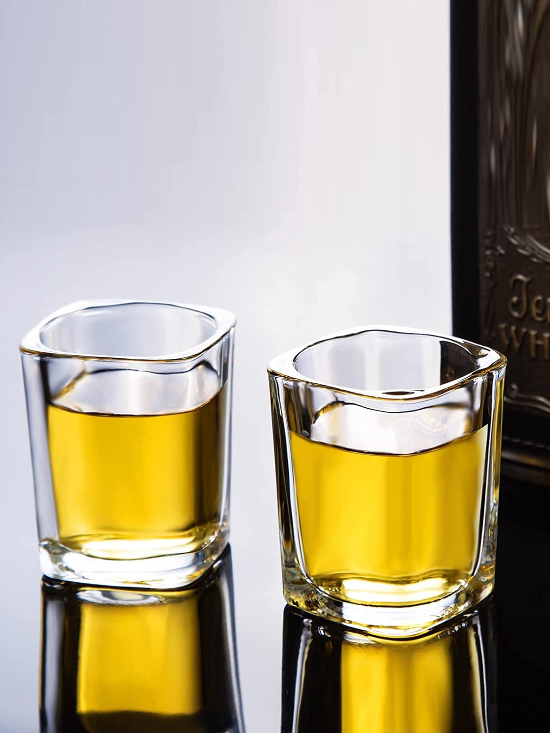 

smartserve Set of 6 Square Crystal Shot Glass Lead Free 75ml Set of 6, Transparent