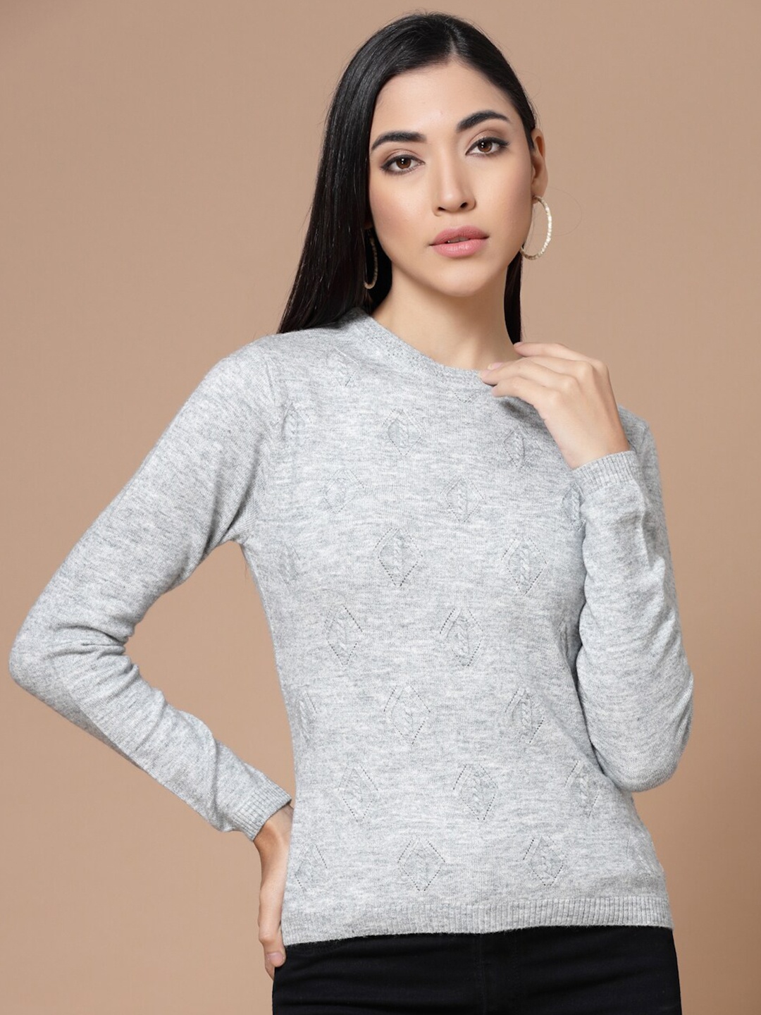 

BAESD Cable Knit Acrylic Pullover Sweater, Grey
