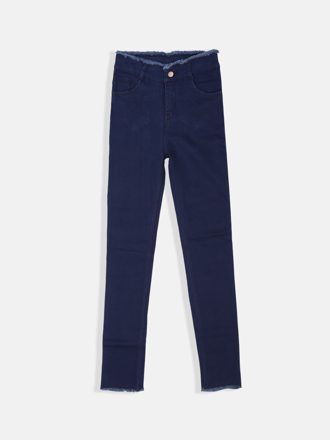

MANZON Girls Comfort Slim Fit Stretchable Clean Look Cotton Jeans, Navy blue