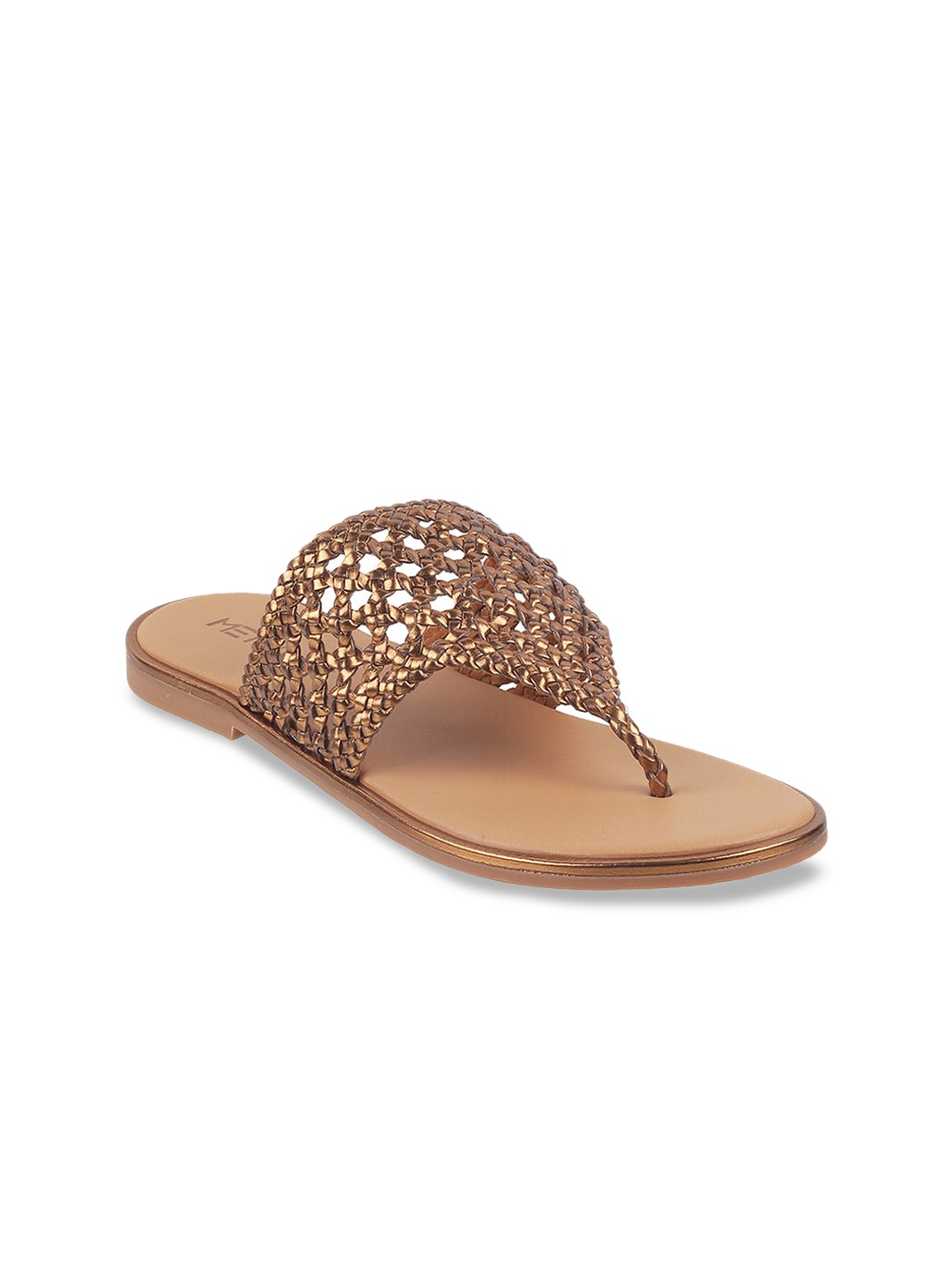 

Metro Braided Open Toe Flats, Gold
