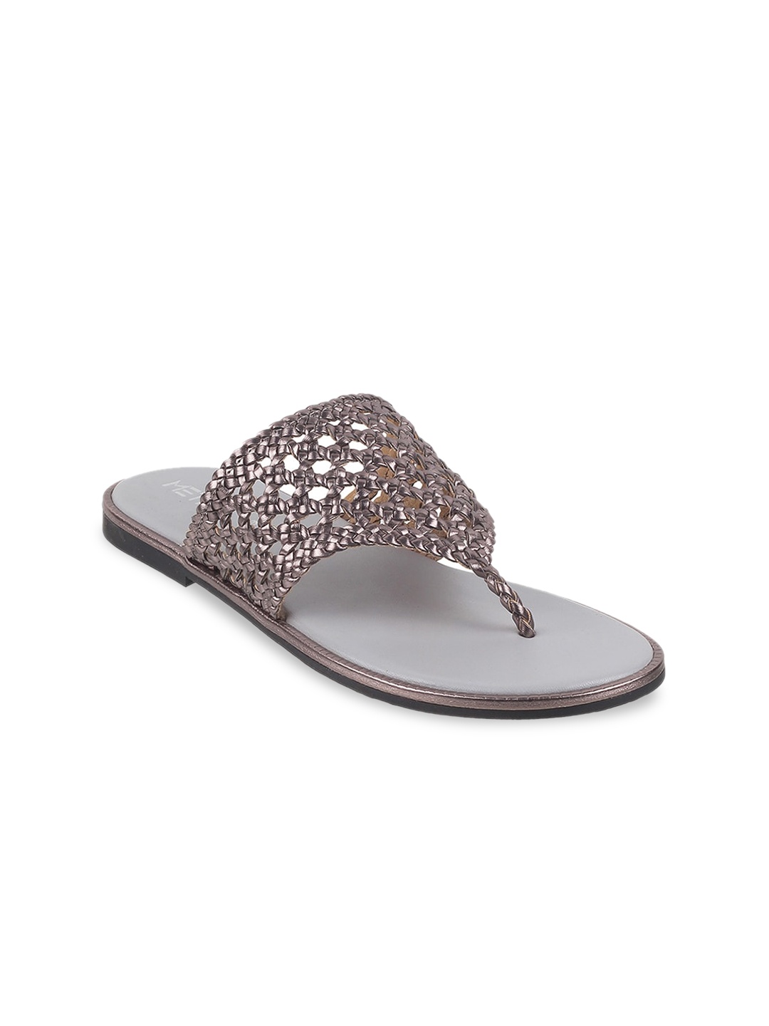 

Metro Braided Open Toe Flats, Grey