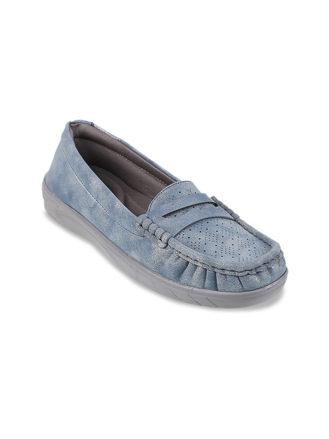 

Metro Women Perforations Comfort Insole Penny Loafers, Blue
