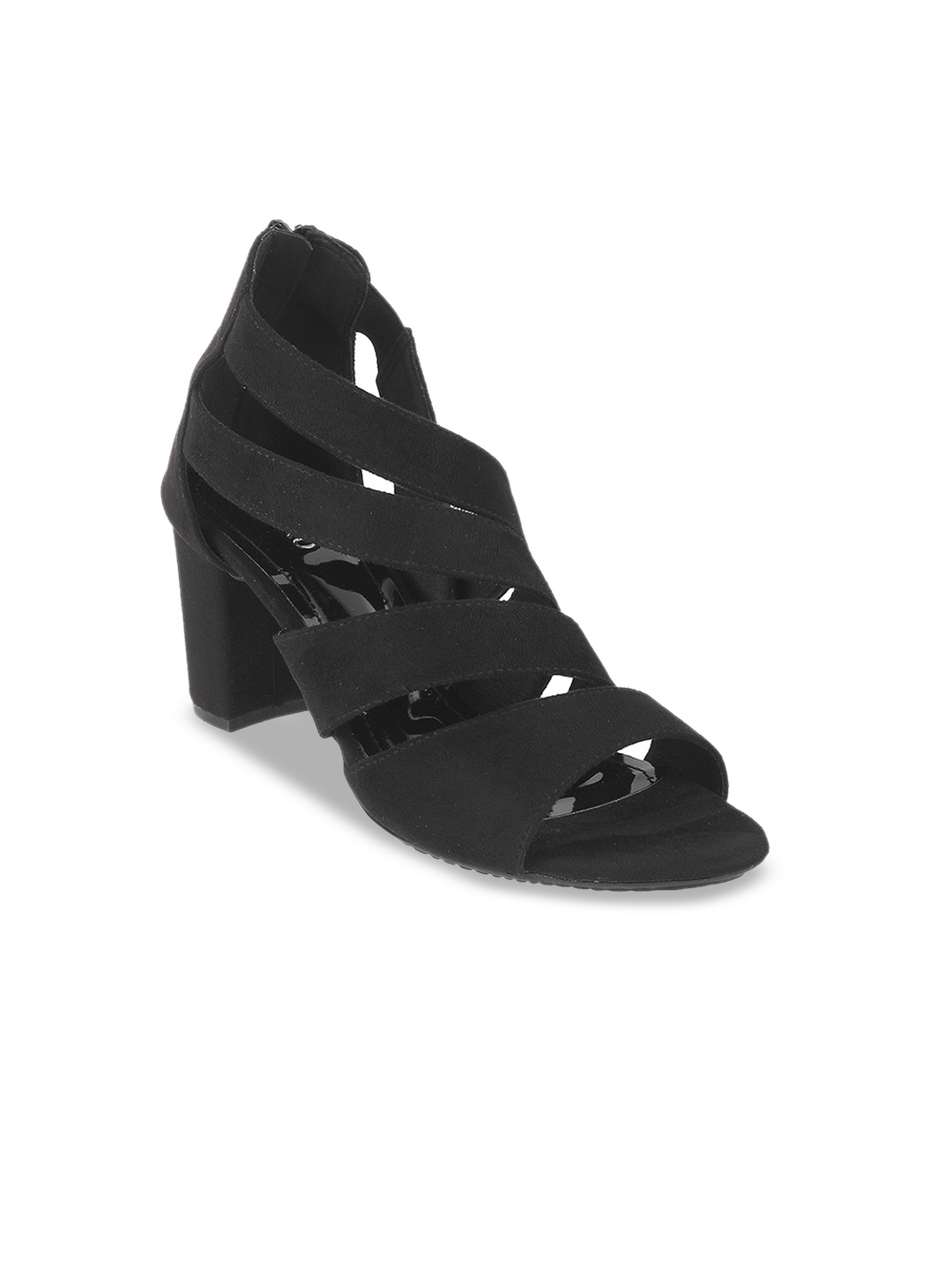 

Metro Open Toe Block Heel Gladiators, Black