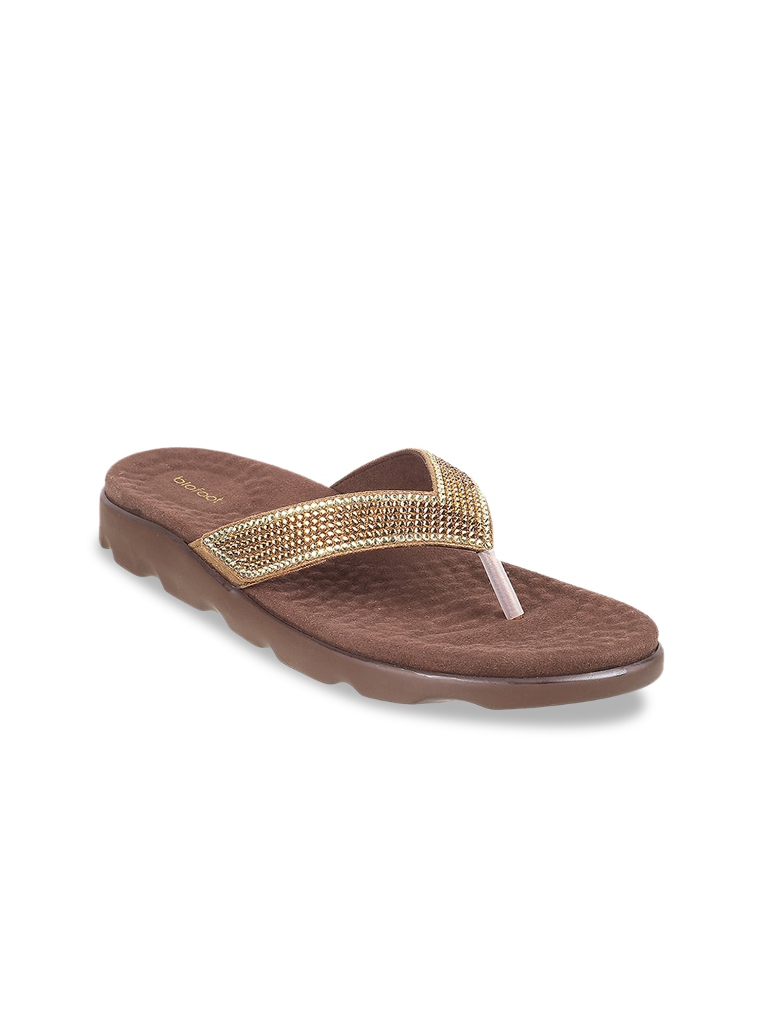 

DAVINCHI Women Embellished Open Toe Flats, Gold
