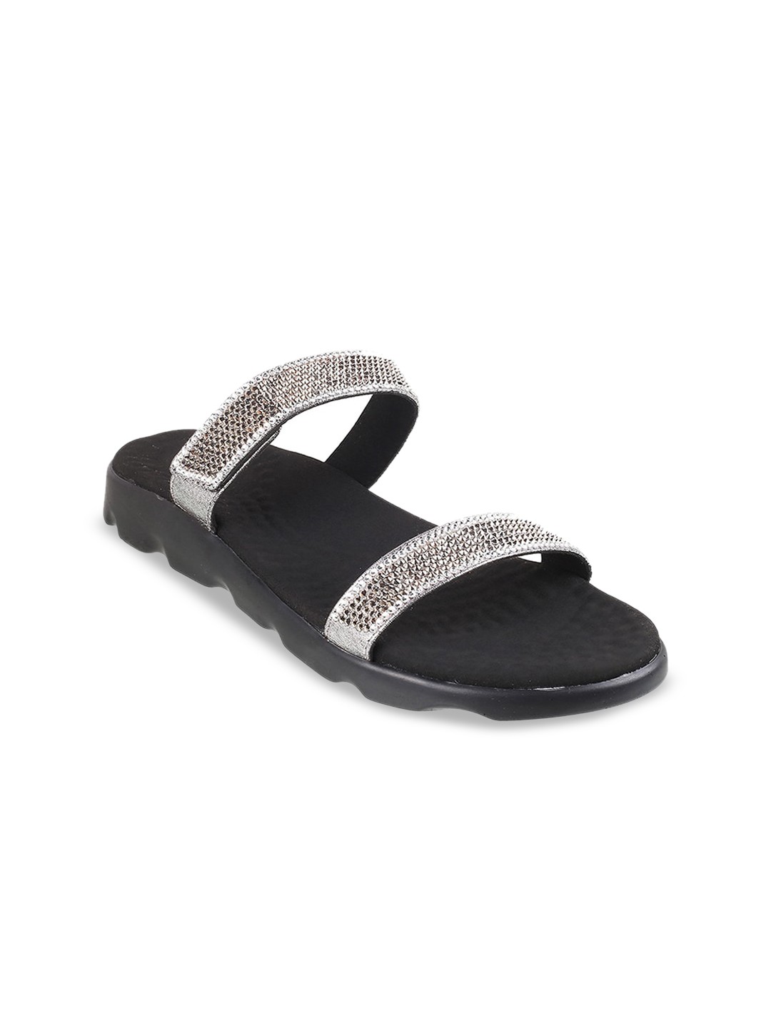 

DAVINCHI Women Embellished Two Strap Open Toe Flats, Grey