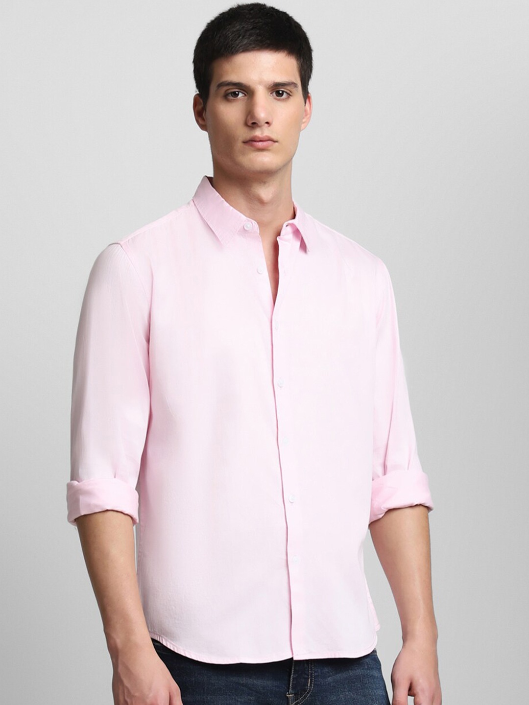 

Dennis Lingo Slim Fit Opaque Pure Cotton Casual Shirt, Pink