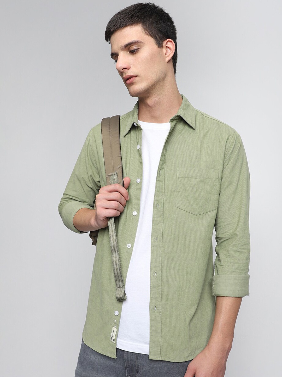 

Dennis Lingo Slim Fit Corduroy Casual Shirt, Green