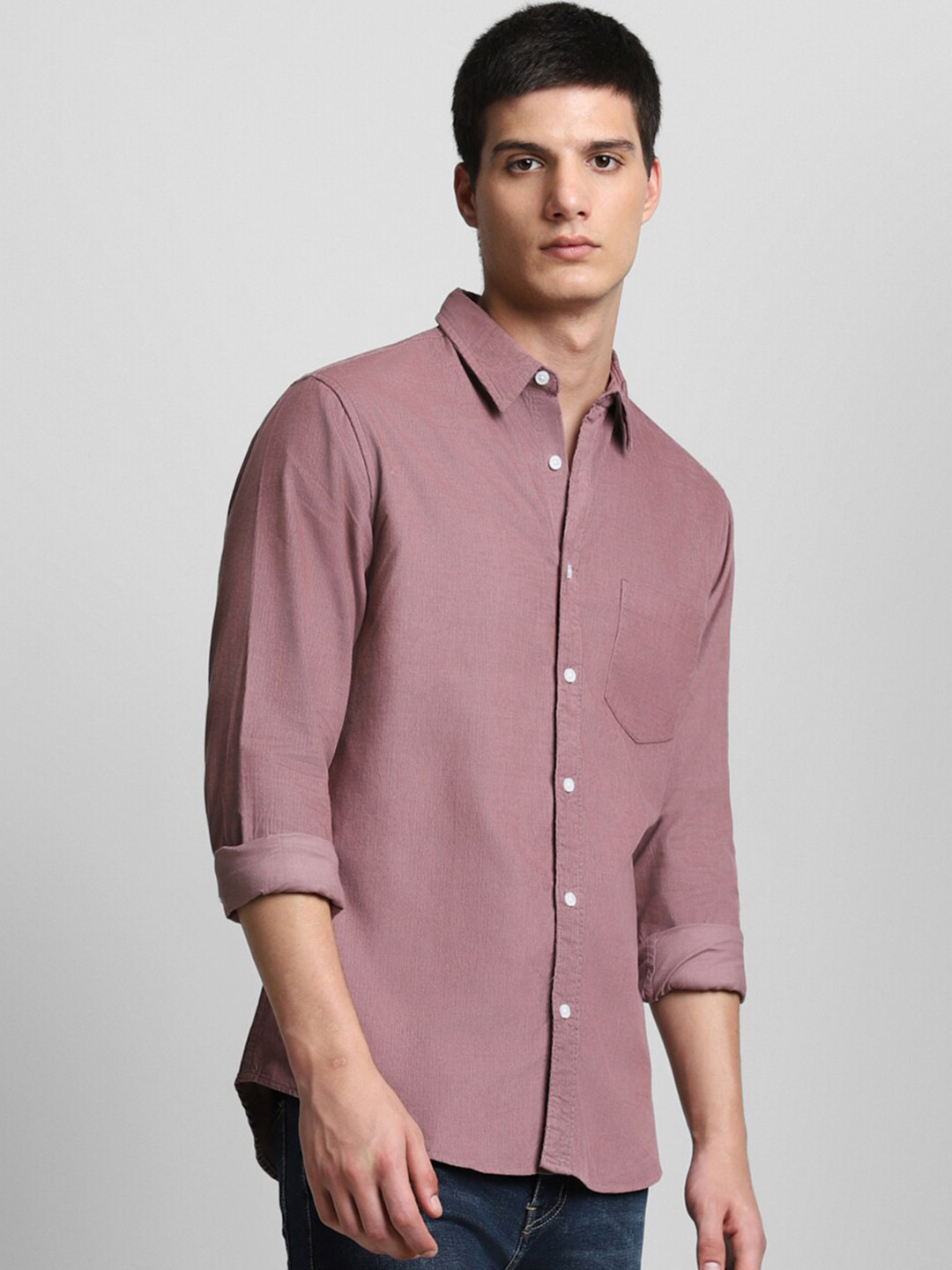 

Dennis Dennis Lingo Slim Fit Pure Cotton Corduroy Casual Shirt, Pink