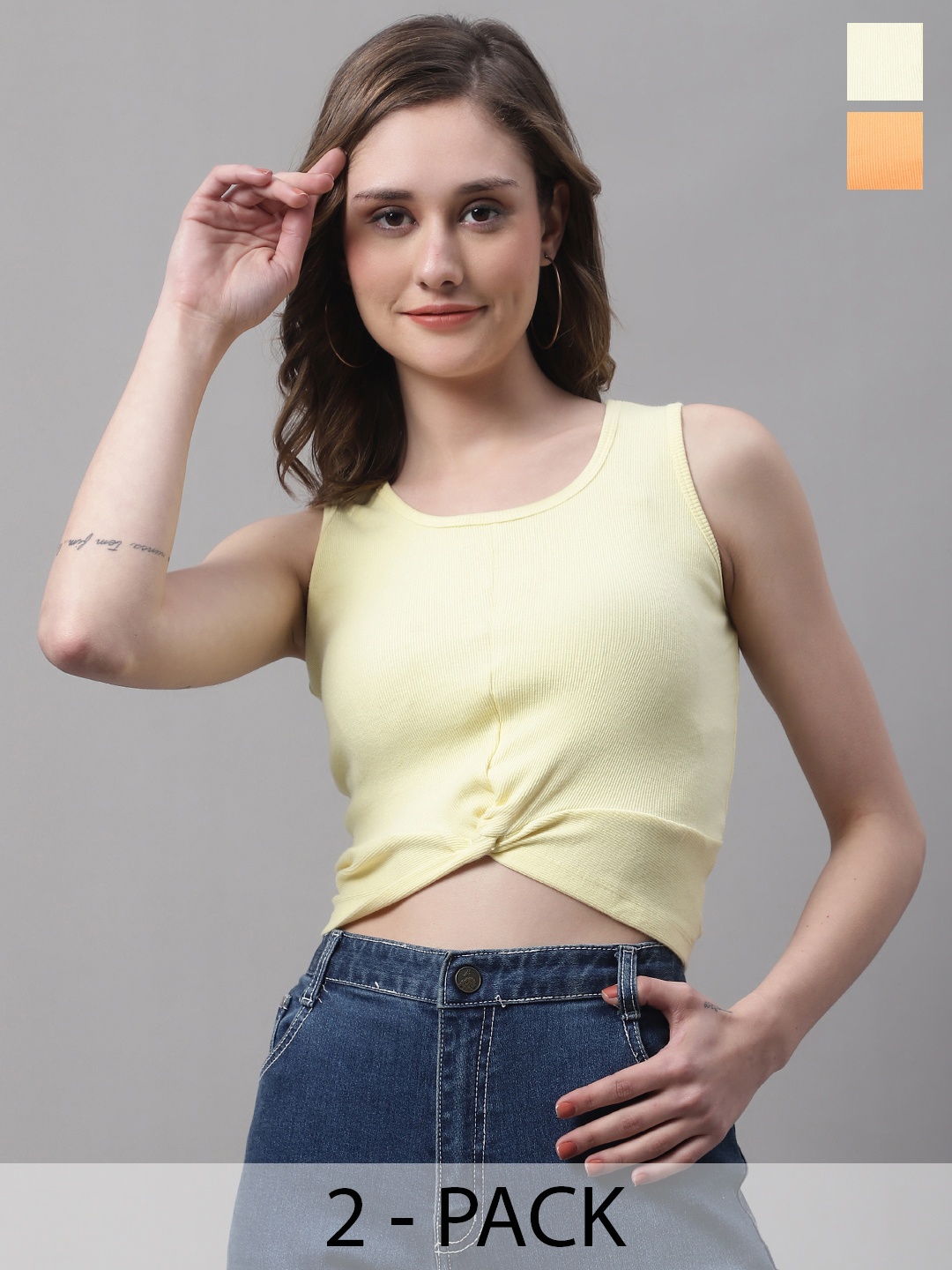 

FBAR Yellow Cotton Crop Top