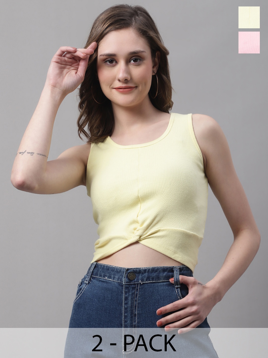 

FBAR Yellow Cotton Crop Top