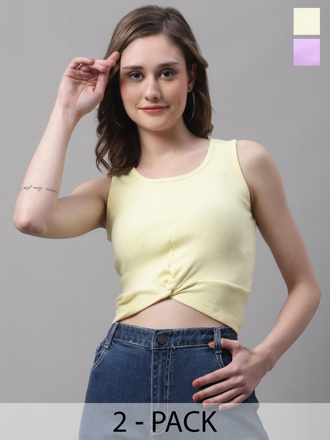 

FBAR Yellow Cotton Crop Top