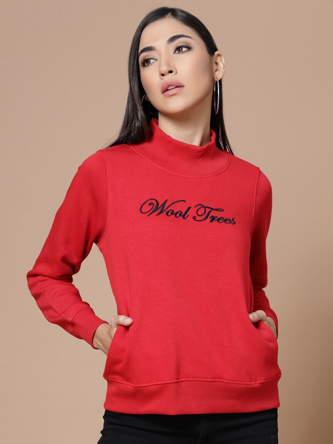 

BAESD Typography Printed Cotton Pullover, Red