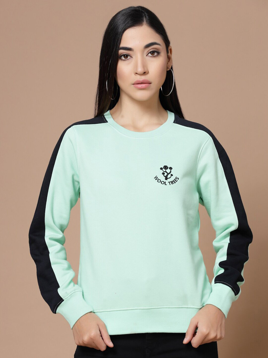 

BAESD Colourblocked Cotton Pullover, Sea green