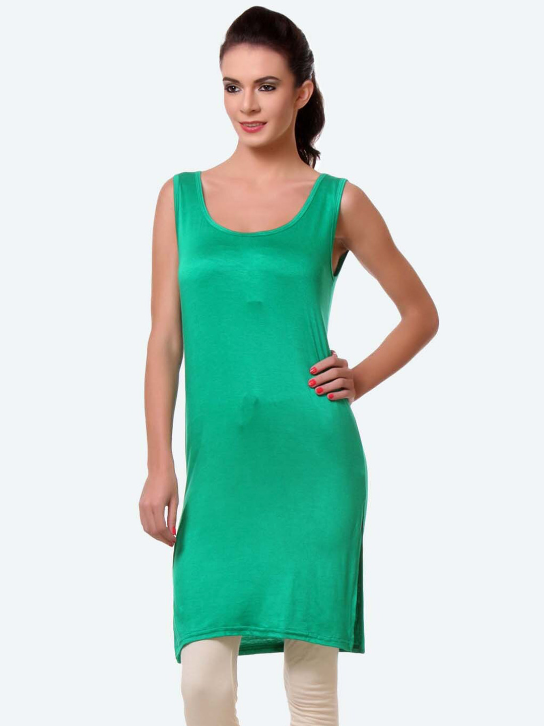 

TEEMOODS Non Padded Longline Camisoles, Green